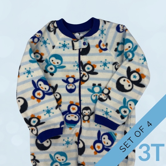 The Children's Place Pajamas Size 3T Set of 4 Boys Fleece Pajamas - Picture 7 of 9